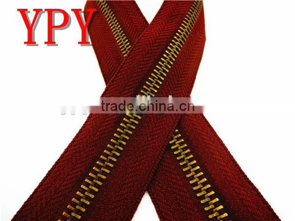 5# antique brass metal zipper for outer garment