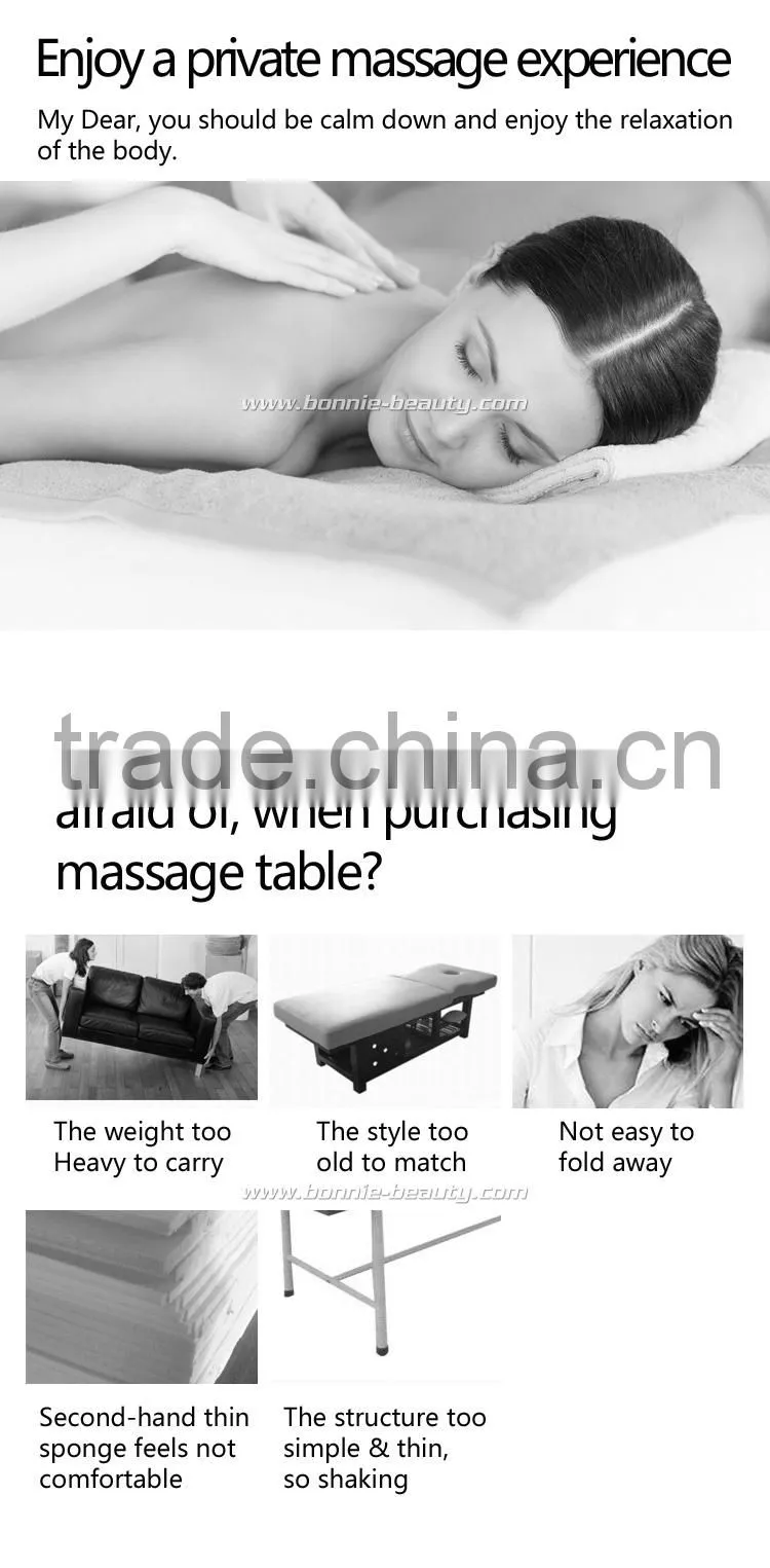 2015 the newest comfortable two fold professional portable massage table from BONNIEBEAUTY