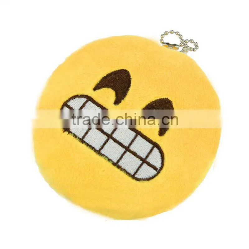 New emoji keychain PP cotton plush custom pendant keychain yellow cushion emoji pendant emoji keychain