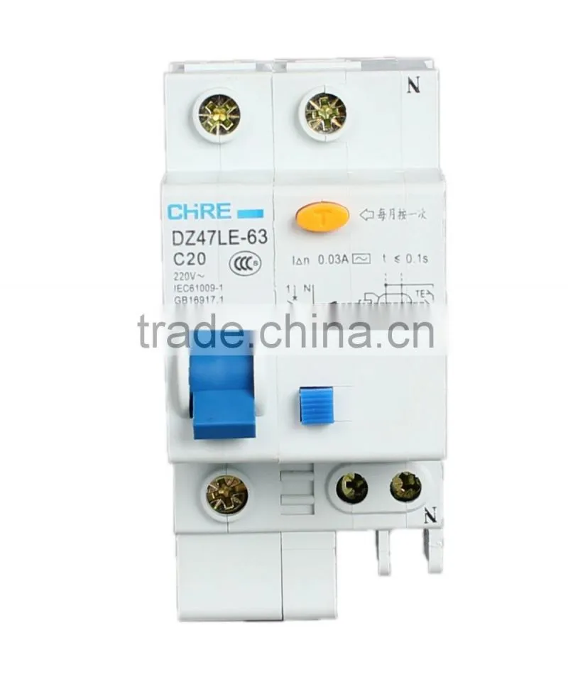 RCCB, ELCB,RCBO RESIDUAL-CURRENT CIRCUIT BREAKER DZ47LE-63 1P+N 230/400V