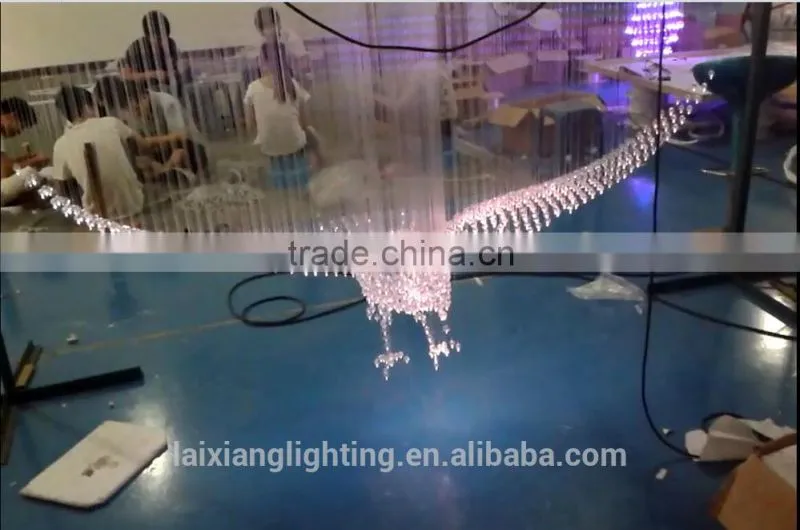 RGB color mess & DMX 512 acrylic fiber optic crystal chandelier