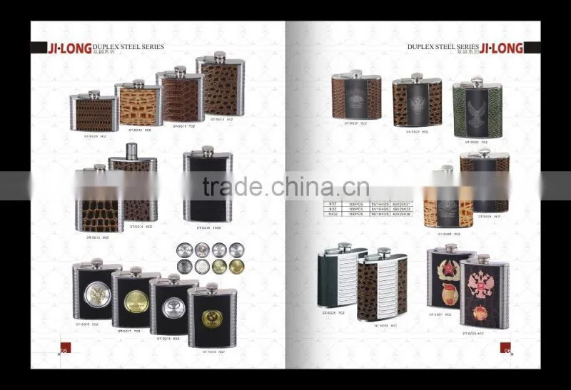 6OZ stainless steel hip flasks with splice piece