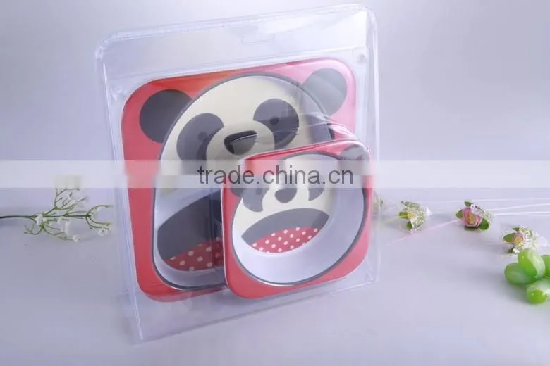 Cow design melamine dinner set for children , bowl and plate set for children, melamine dinner square set