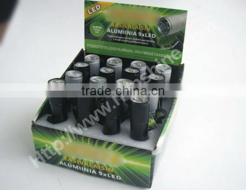 9 led cheap mini flashlight