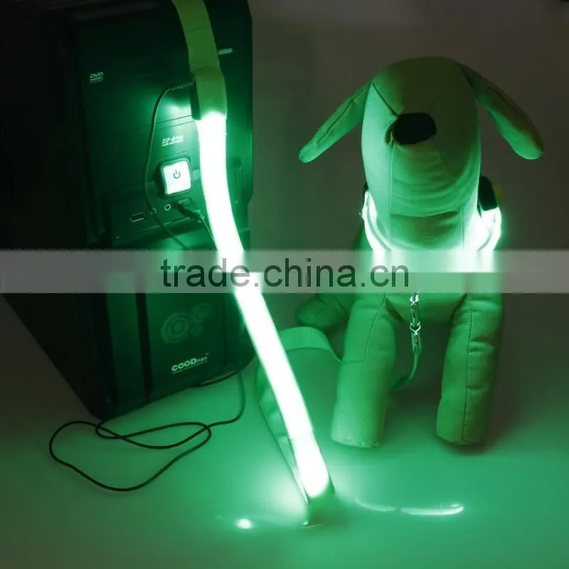 Waterproof led usb rechargeable flashing dog collars & leashes
