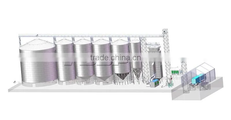200t paddy silos storage in rice plant whole project