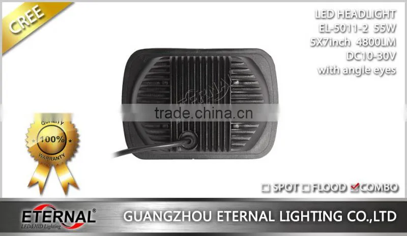 55W high power 5x7" led headlight replacement bulb sealed trims for 79-01 H6054 Jeep Cherokee Ni-ssan Honda