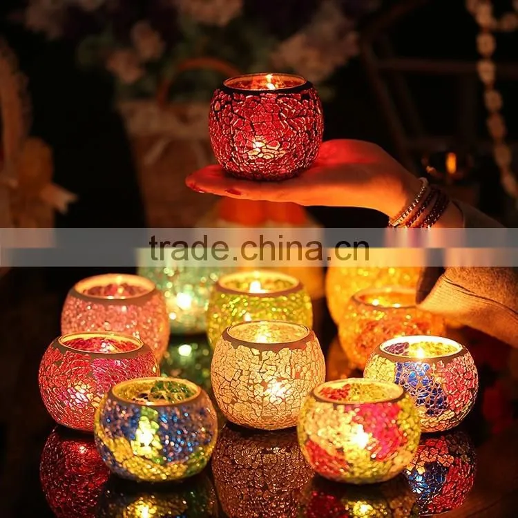Glass Mosaic candle holder passed CE,CQC and ROHS