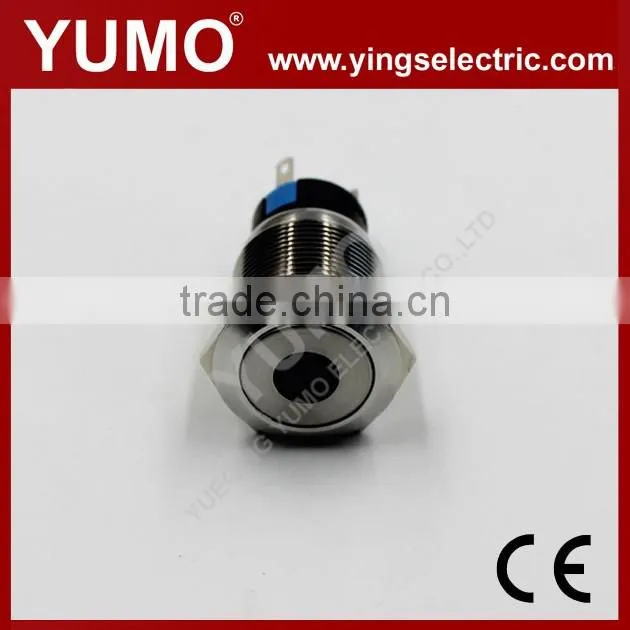 Hot sale LA19AJS ROHS 19mm flat round with dot LED IP65 momentary alternate pin terminal 5A/250VAC no nc push button switch