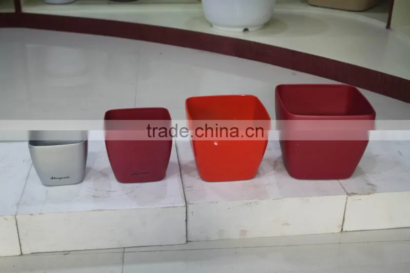 Colorful beautiful small square plastic stoving varnish flower nursery flower pot,planting pot,square flowerpot