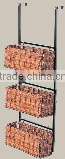 Over the door Convenient 3 Tiers metal hanging Storage Basket