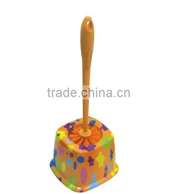 PP printed toilet brush with base