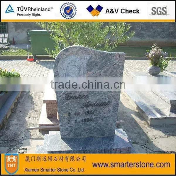 American Style Experienced black granite monument with Photo pattern