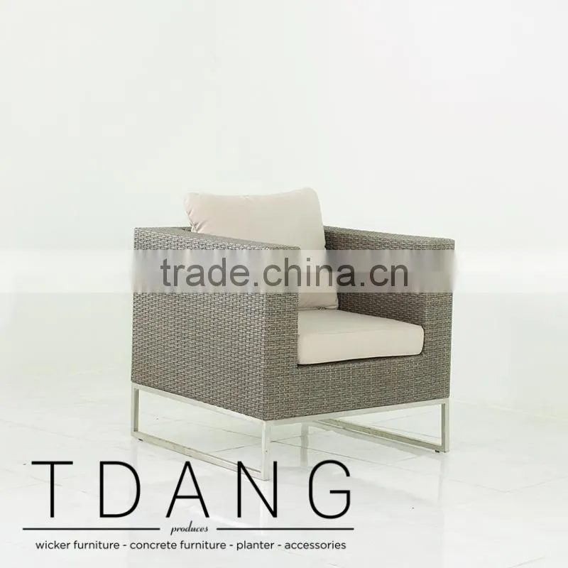 Coronado Wicker Chair with Stainless Steel Base - Contemporary Wicker Sofa Set