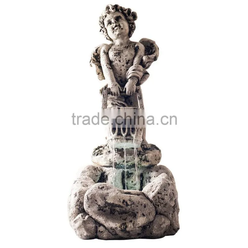 Pure Garden LED Lighted Cherub Fountain with Pump