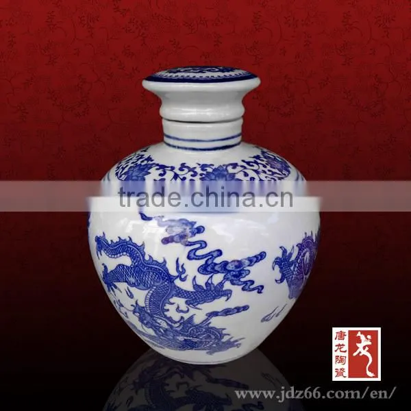 Chinese style excellent quality ceramic wholesale mini wine bottles of blue and white porcelain