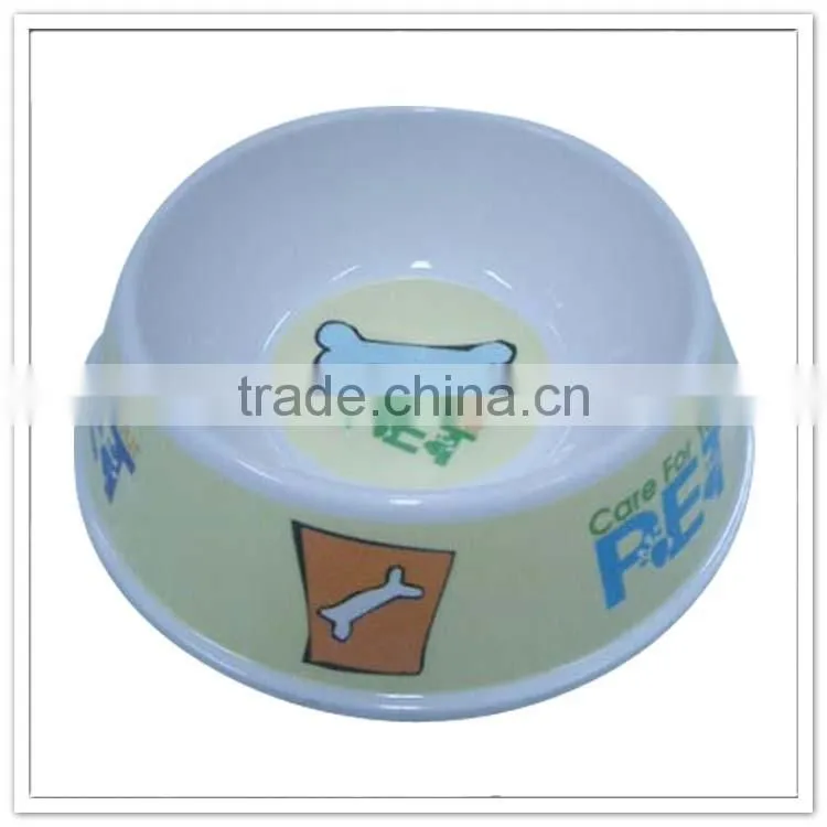 Pet items cheap plastic melamine animal print pet bowl