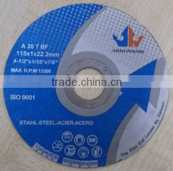 4-1/2" 115x3x22.2mm Cutting Wheel For Metal/Stainless Steel/Iron
