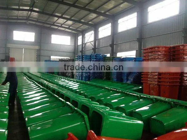 Green Wheely trash bins 240L