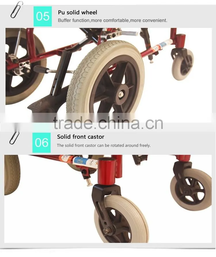 Lightweight Manual foldable aluminum Disabled baby Wheelchair for Cerebral palsy children