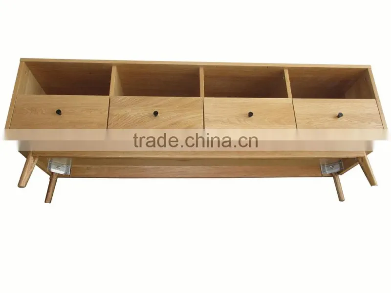 popular product of Japanese style 4drawer TV wooden stand