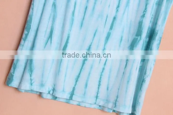 tie dye t-shirt for women, tie dye blouse with metal decoration