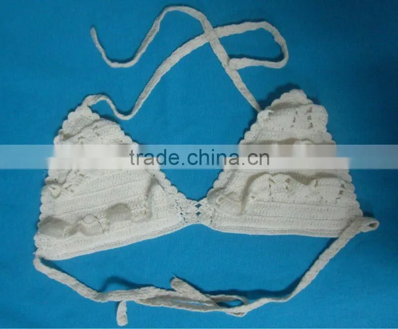 machine made cotton crochet bra design