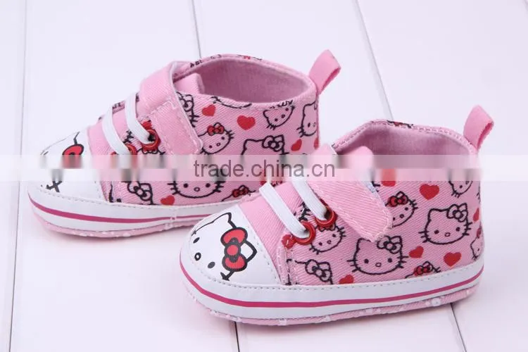 2014 wholesale baby shoes girls gray hello kitty infant shoe girls cavans kitty shoes