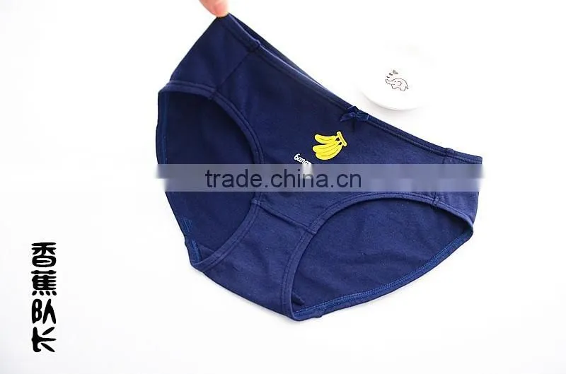 Seamless pure cotton underwear cute bnana large size girl briefs cartoon panties