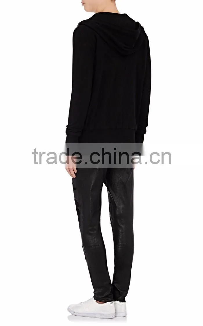 Double-Faced Cotton Zip-Front Hoodie
