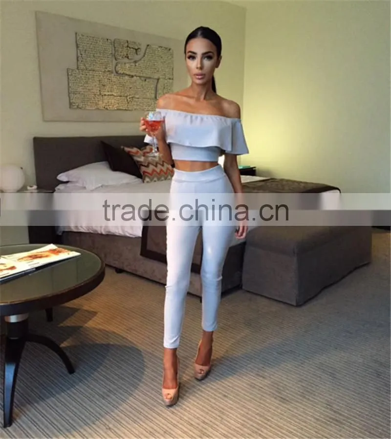 Runwaylover 009 2017 Ladies Summer Fashion Two Piece Suits