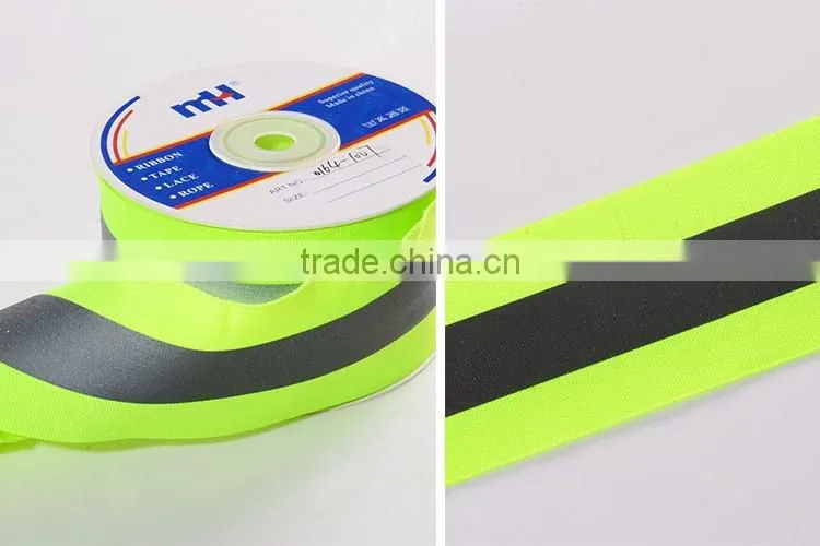 Hi Vis Reflective Fabric Tape Roll Sew-on, Lime green, reflective bias tape