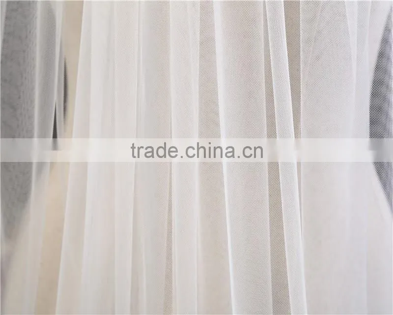 2017 wholesale Wholesale White Wedding Lace Bridal Veils Fashionable long Tulle bridal veils