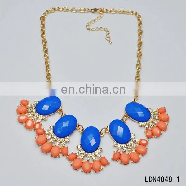 Vintage garden sunflower fan fashion germanium statement necklace jewelry