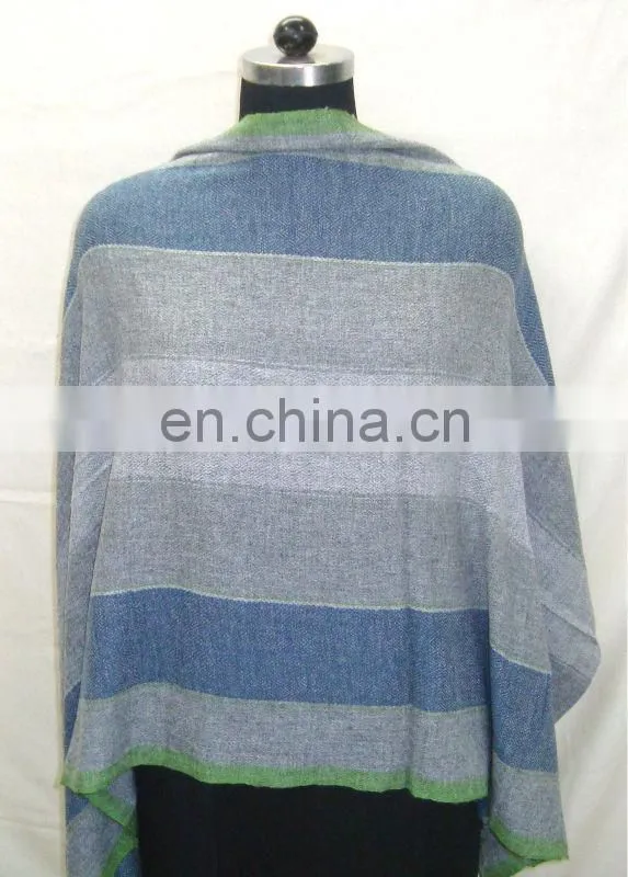 Pashmina wool Natural Checks Stoles and Scarfs
