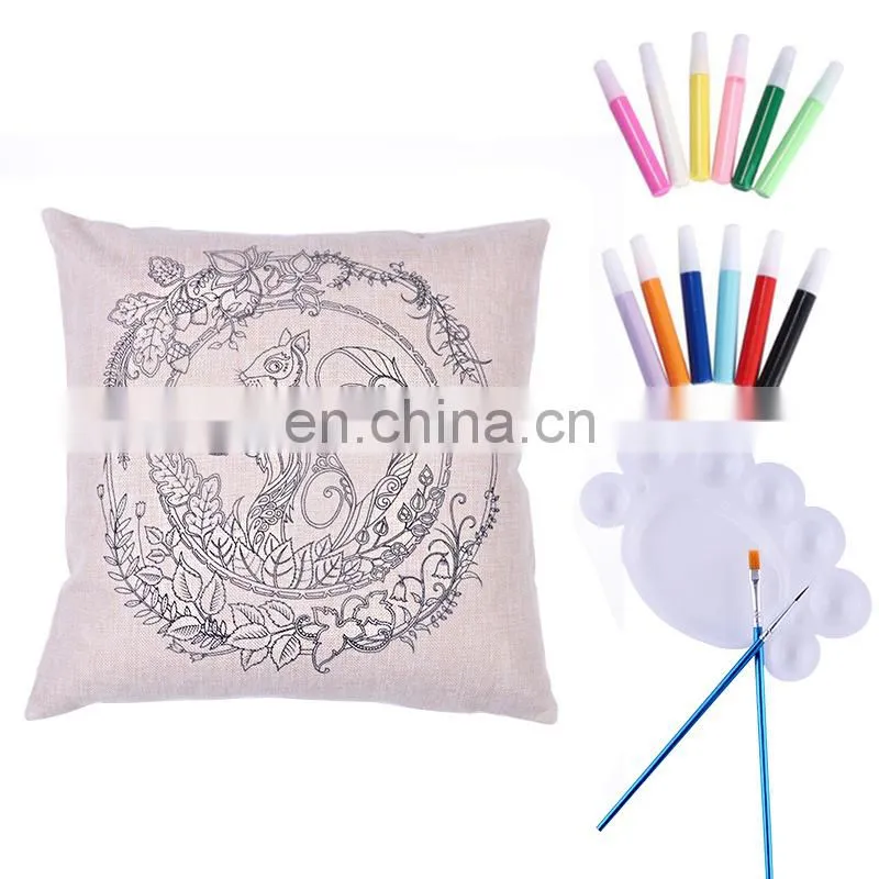 Custom Toy OEM Design Creative Painting Toy Kids DIY Craft Colorful Cushions