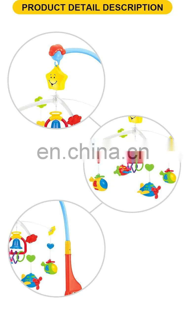 Hot selling plastic musical baby mobile hanging rattle bell