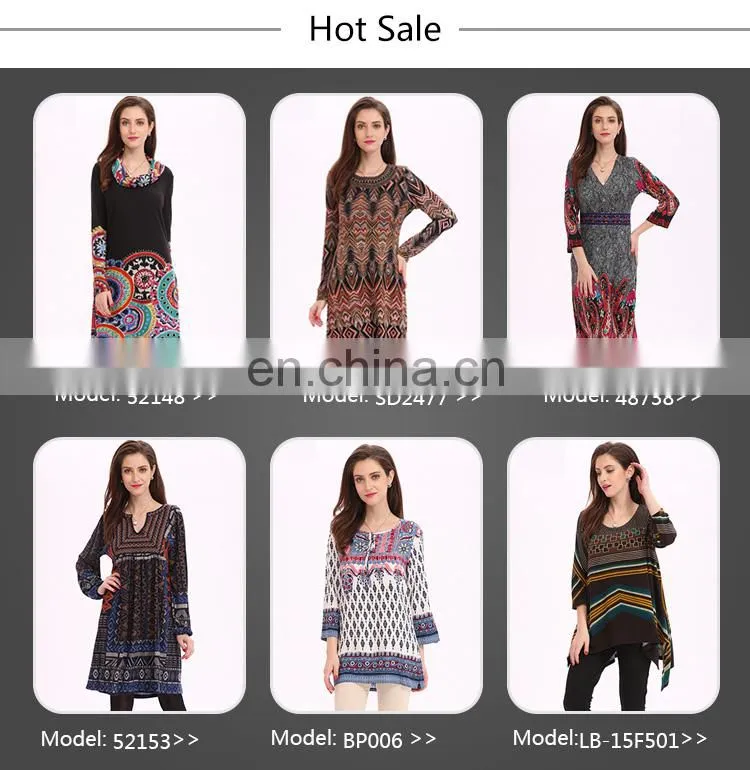 Aztec Print Woolen Plus Size Women Tunic Short Dress
