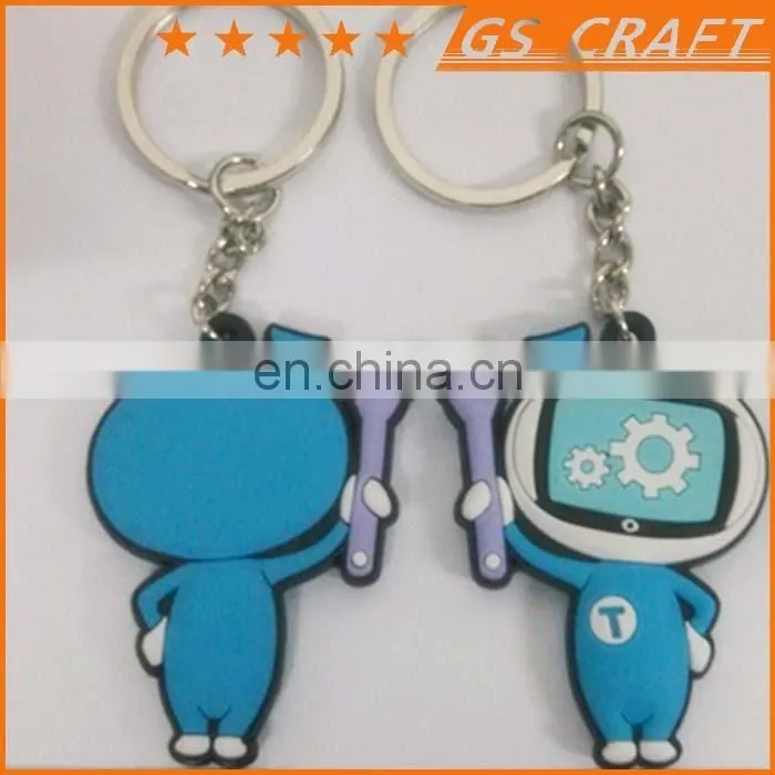 Best selling rubber key chain/rubber souvenir fruit bottle shaped pvc keychain