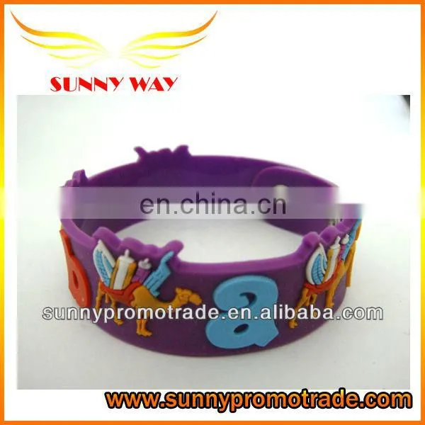 popular embossed logo soft pvc wristband
