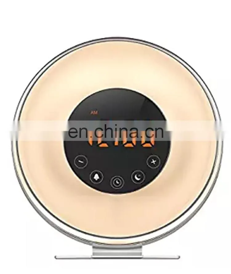 Wake Up Light, 6 Nature Sounds, 7 Colors FM Radio Sunrise Sunset Simulation Alarm Clock Night Light with Smart Snooze Function