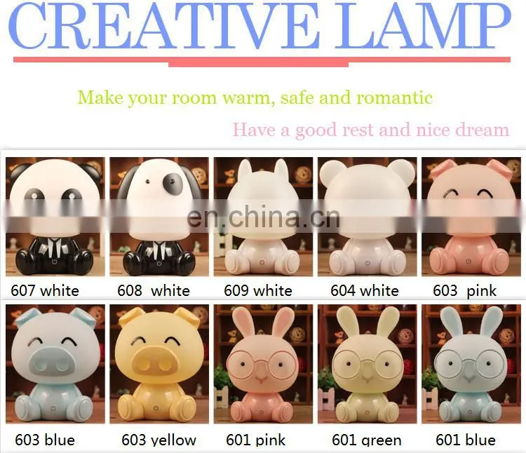 Plastic panda touch table lamp usb energy saving night light bedside lamp