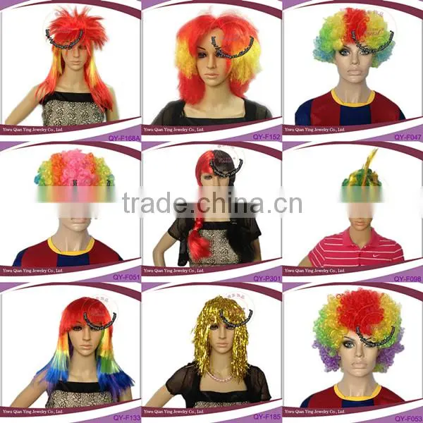 cheap wholesale crazy multi color sports fans cock wig