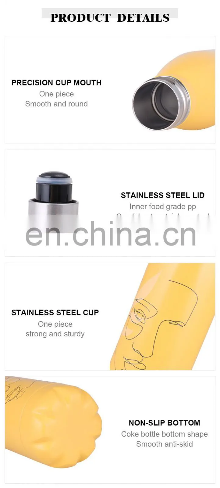 portable hiking modern travel outdoor beer hot sale stainless steel custom logo drinking bottle sublimation tumbler