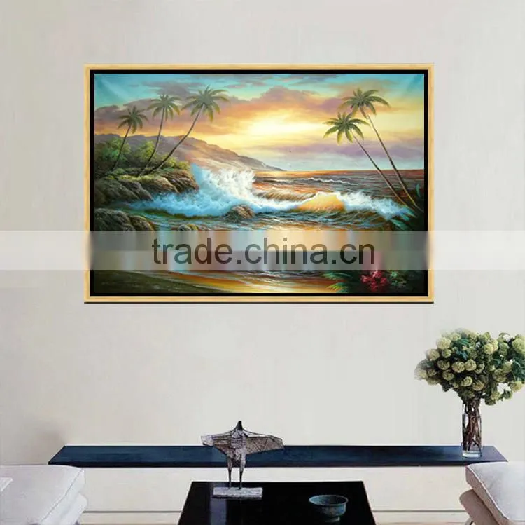 hot selling modern hand painted wall art decoration seascape oil painting