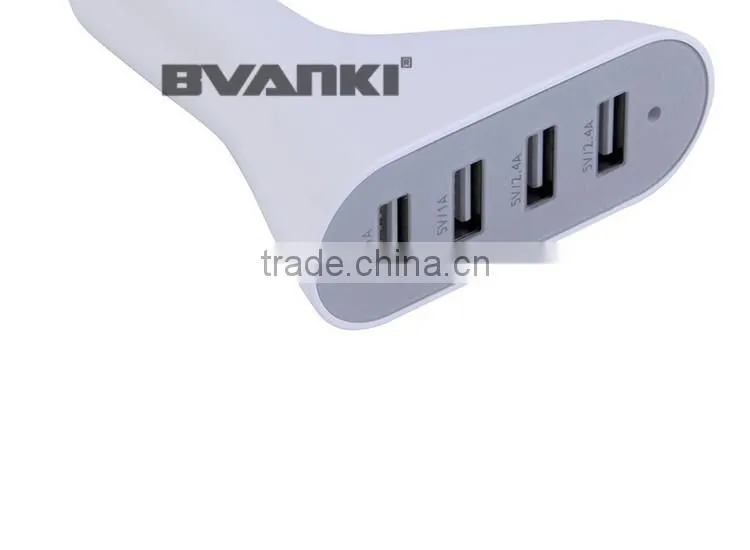 USB Car Charger Adapter Auto Universal 4 Port 2.4A For iPhone, 12v 2.4A car battery charger For Mobile Phone made in china