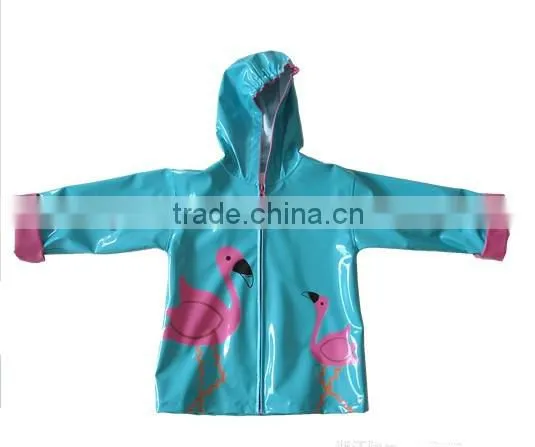 PU Cute Kids Yellow Raincoat For Sale