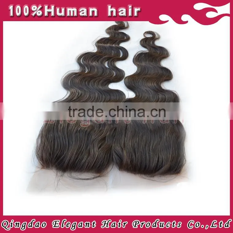 Qingdao elegant hair drop shipping natural color middle parting lace closure peruvian hair