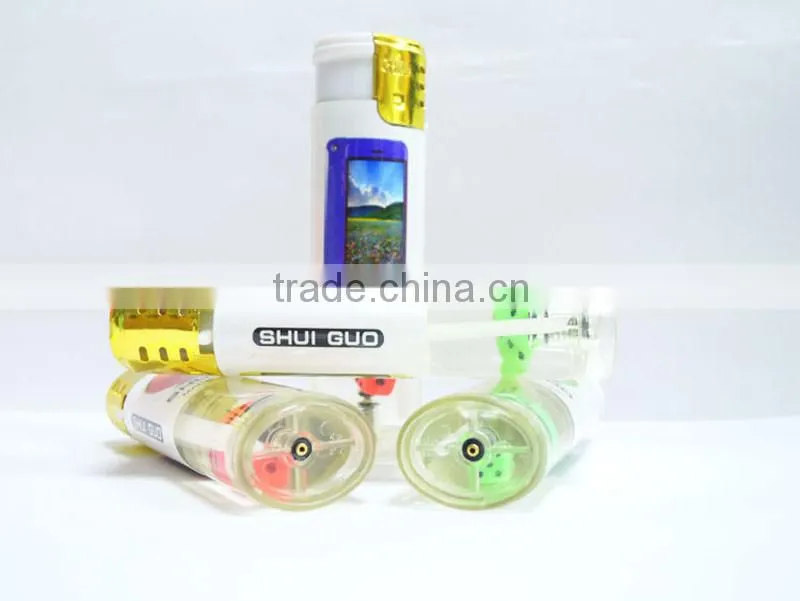 Good quality plastic material cigarette lighter electric windproof gas lighter with dice