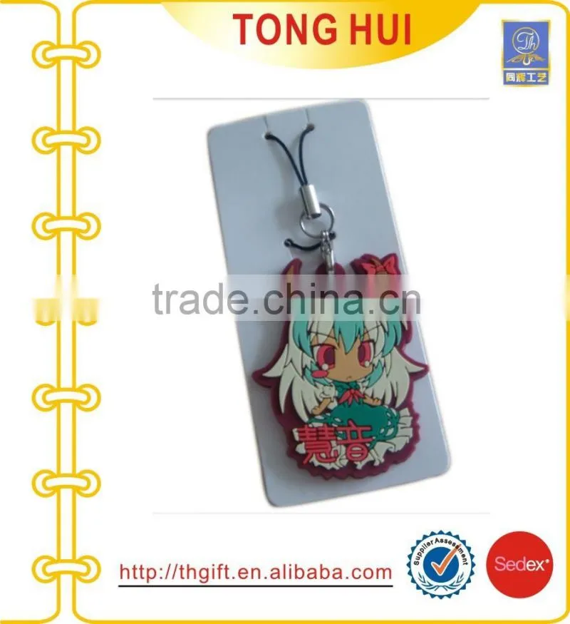 Soft PVC mobile phone charm & straps